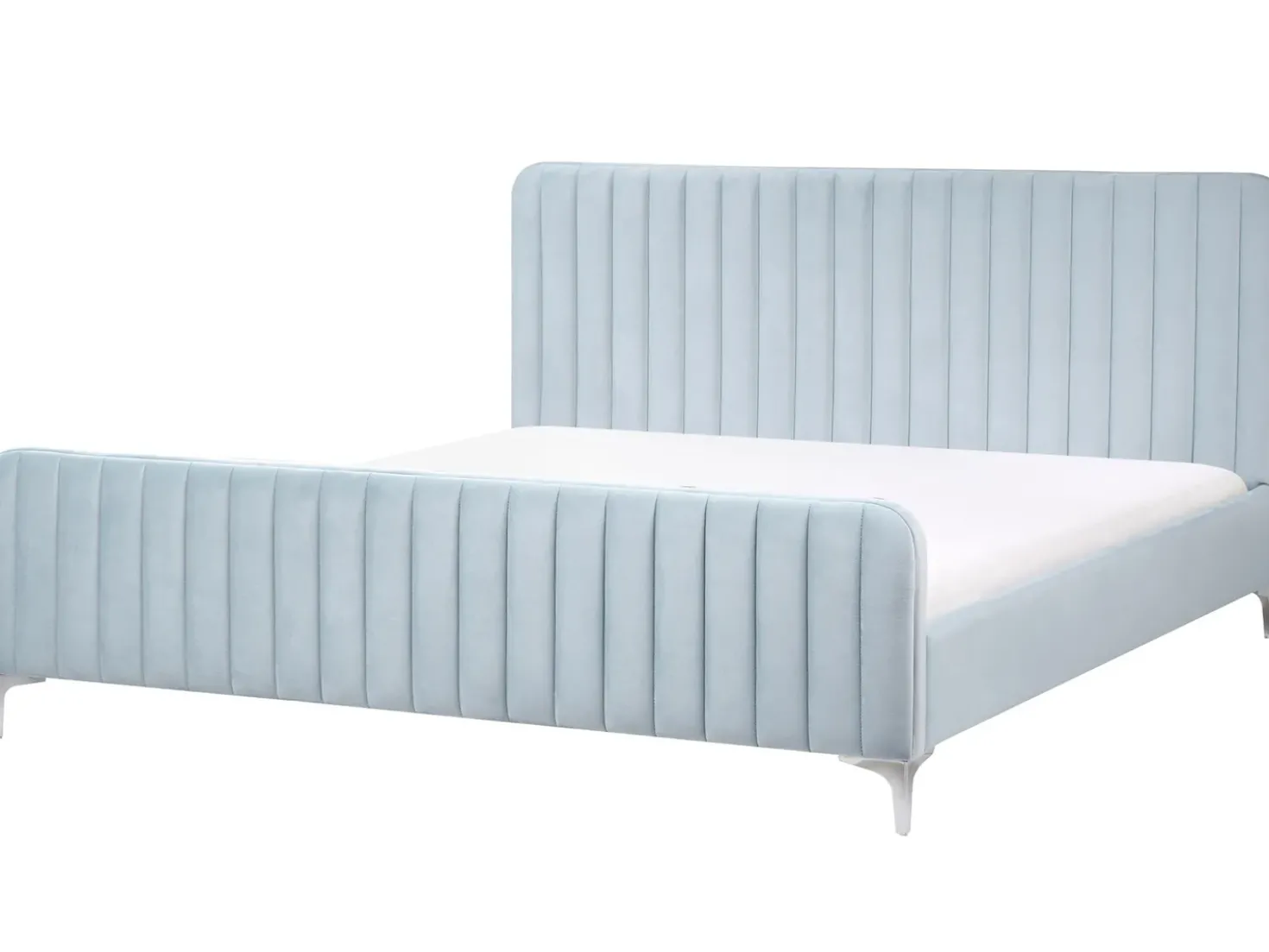 Letto Velluto LUNAN 180 x 200 cm Azzurro