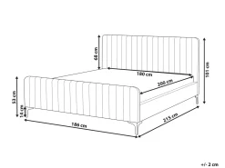 Letto Velluto LUNAN 180 x 200 cm Azzurro
