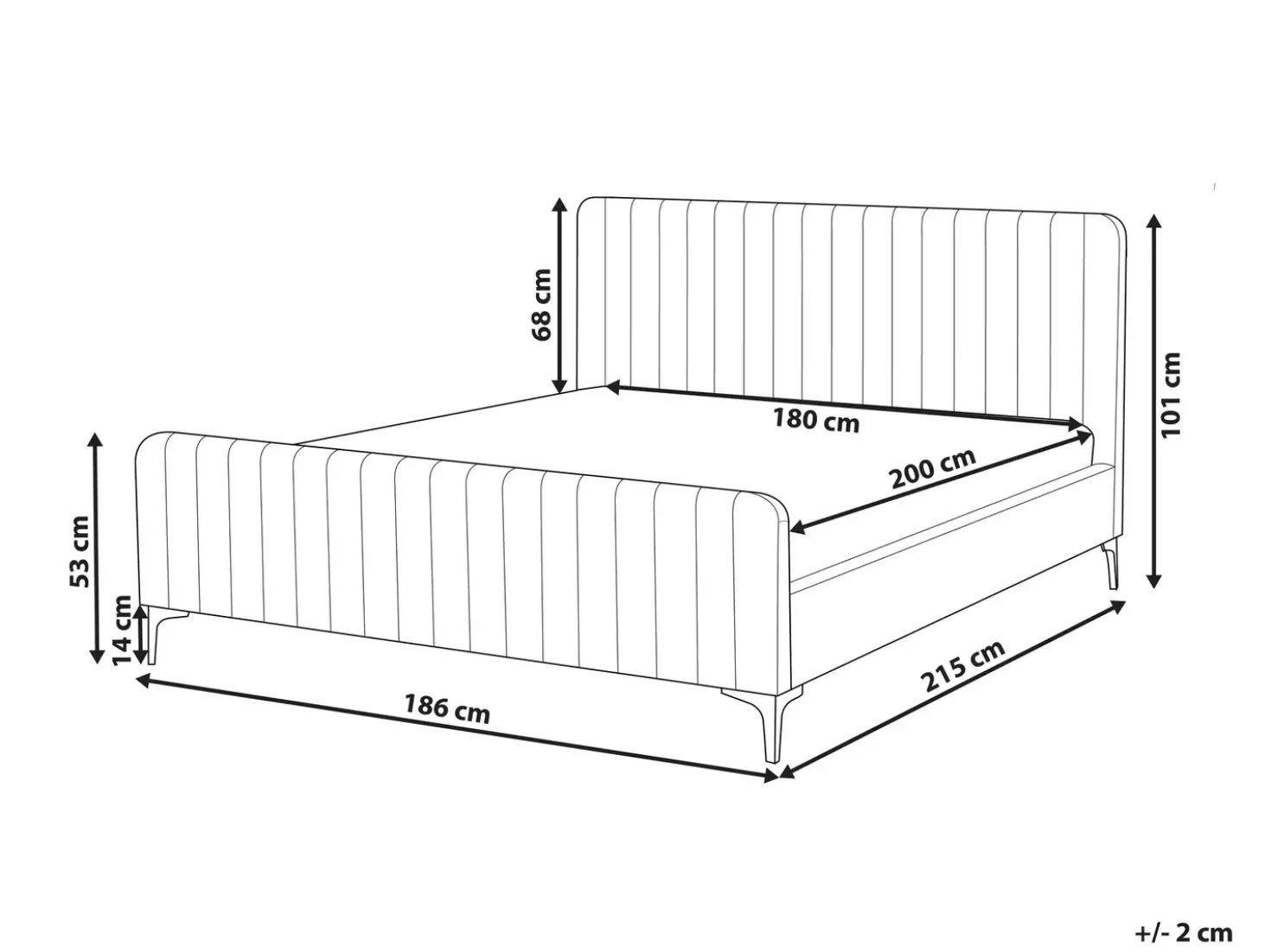Letto Velluto LUNAN 180 x 200 cm Azzurro