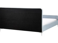 Letto Velluto LUNAN 180 x 200 cm Azzurro