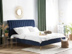 Letto Velluto MARVILLE 180 x 200 cm Blu marino