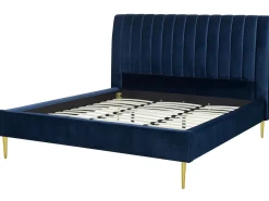 Letto Velluto MARVILLE 180 x 200 cm Blu marino