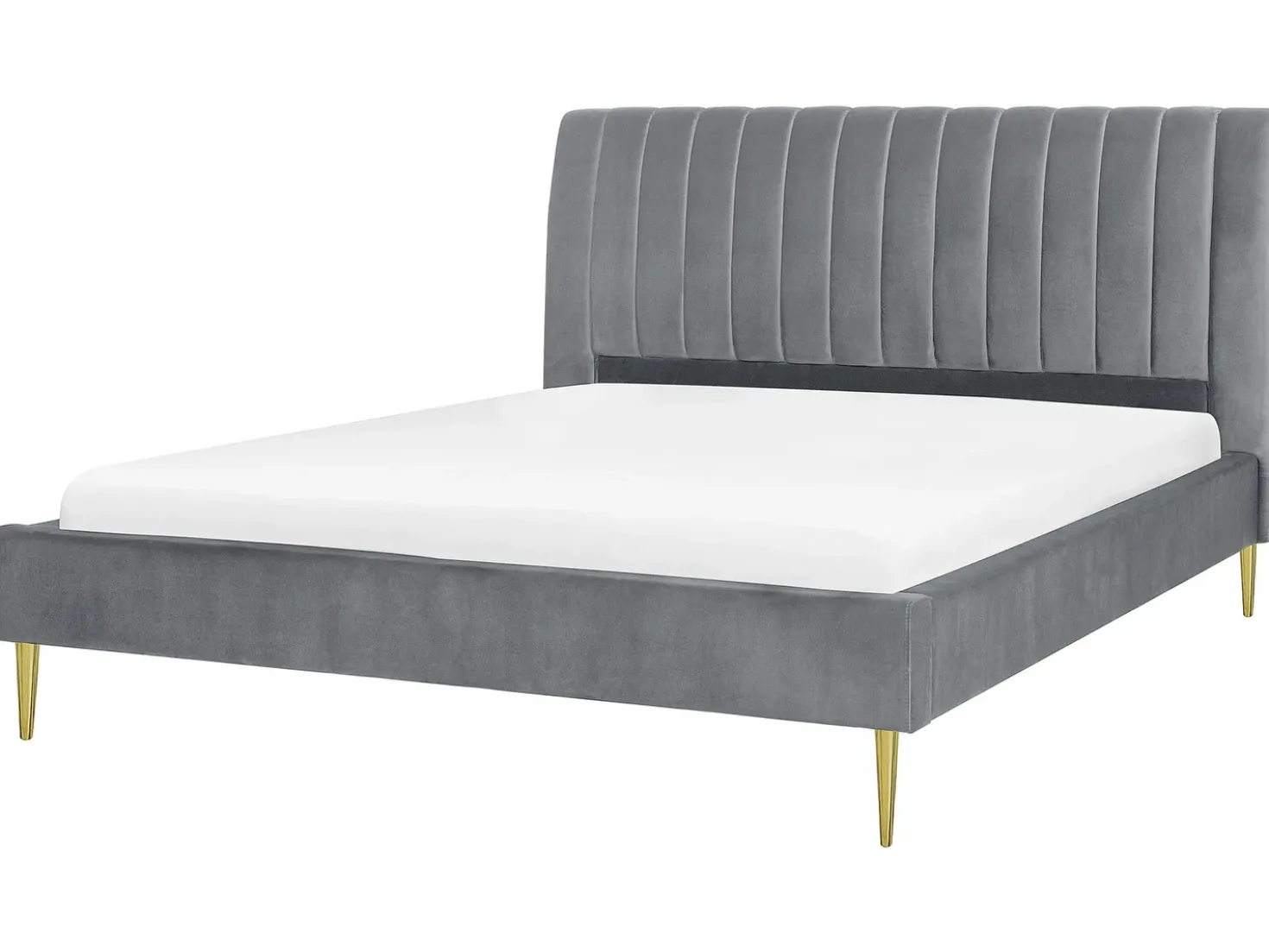 Letto Velluto MARVILLE 180 x 200 cm Grigio