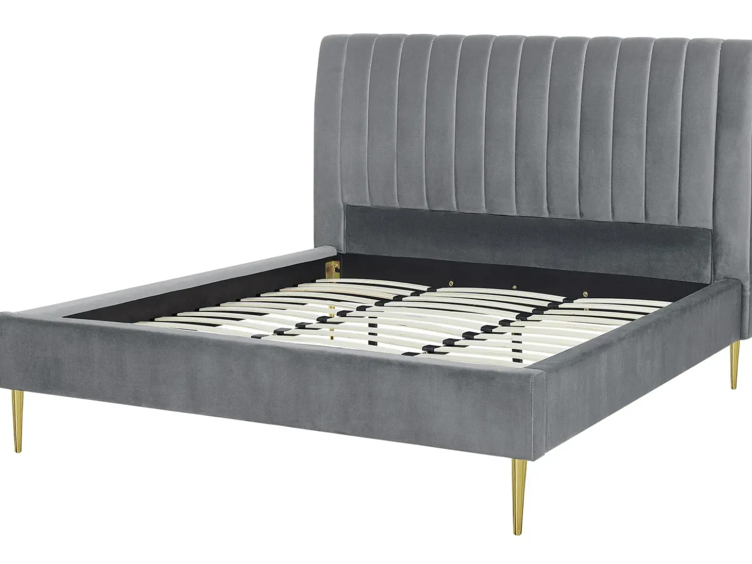 Letto Velluto MARVILLE 180 x 200 cm Grigio