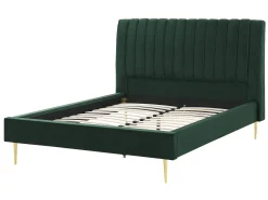 Letto Velluto MARVILLE 140 x 200 cm Verde smeraldo