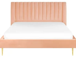Letto Velluto MARVILLE 180 x 200 cm Rosa pesca