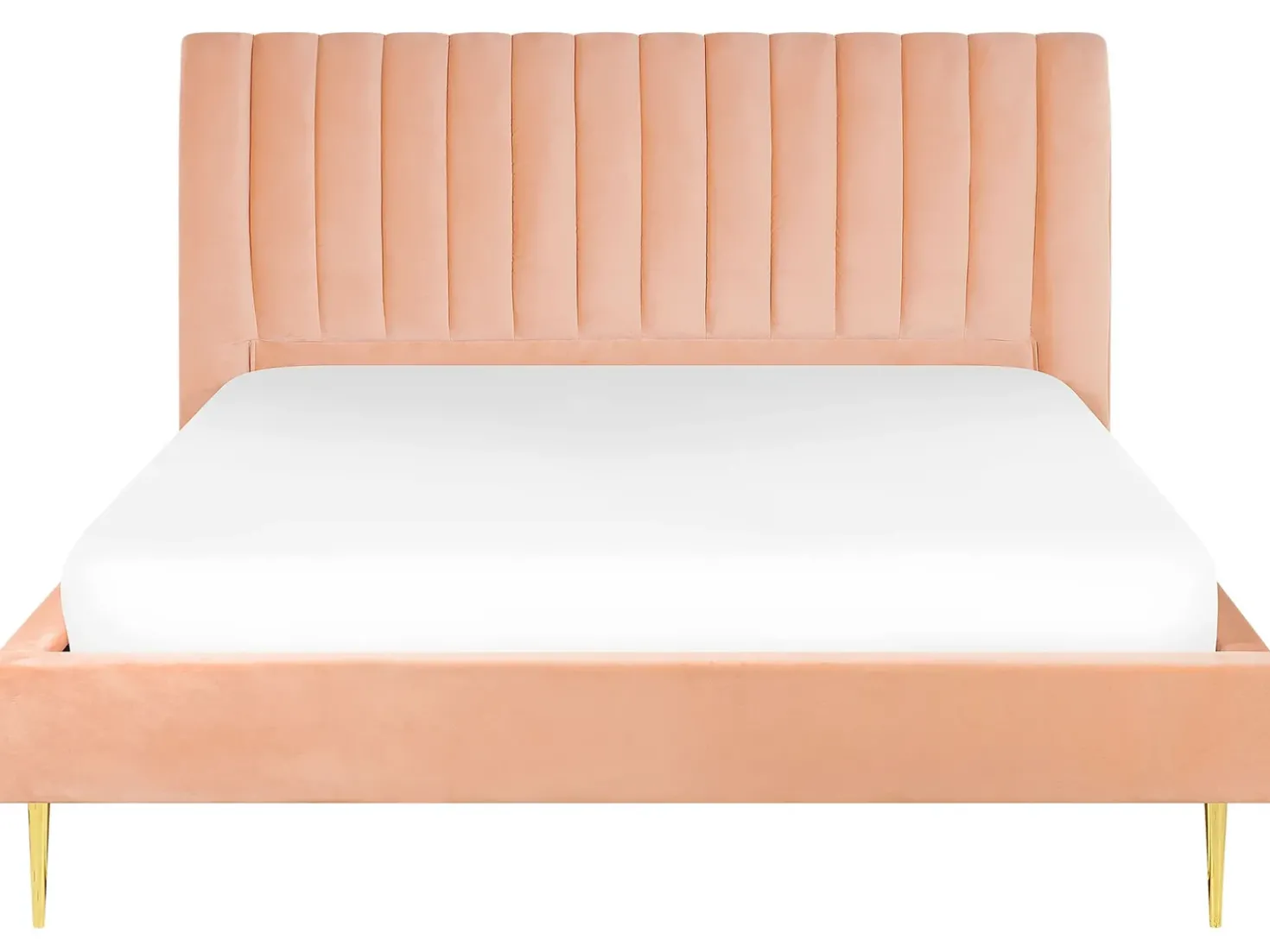 Letto Velluto MARVILLE 180 x 200 cm Rosa pesca