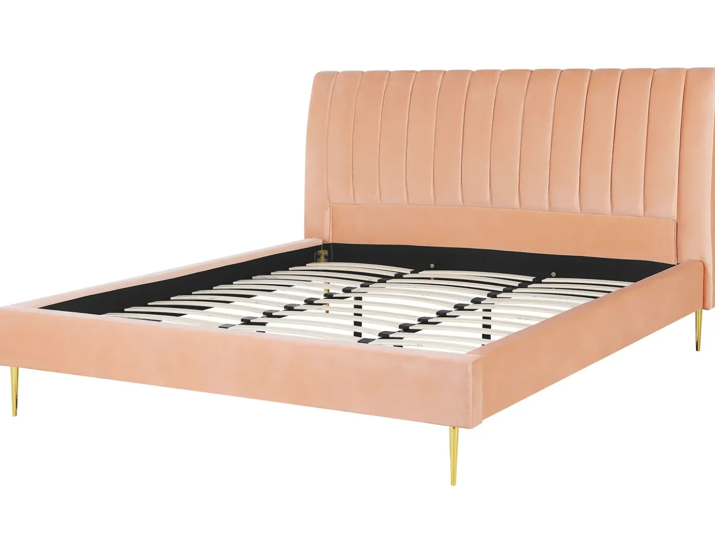 Letto Velluto MARVILLE 180 x 200 cm Rosa pesca