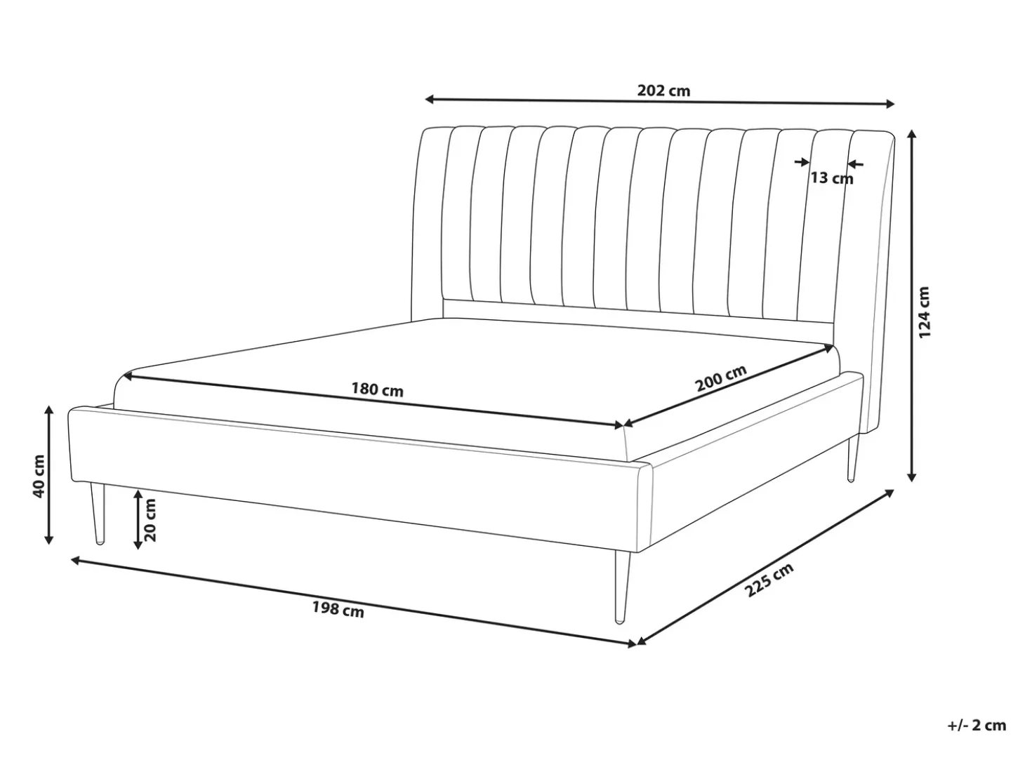 Letto Velluto MARVILLE 180 x 200 cm Rosa pesca