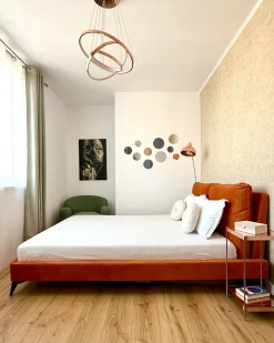 Letto Velluto MELLE 160 x 200 cm Arancione