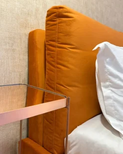 Letto Velluto MELLE 160 x 200 cm Arancione
