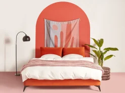 Letto Velluto MELLE 160 x 200 cm Arancione