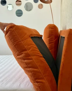 Letto Velluto MELLE 160 x 200 cm Arancione