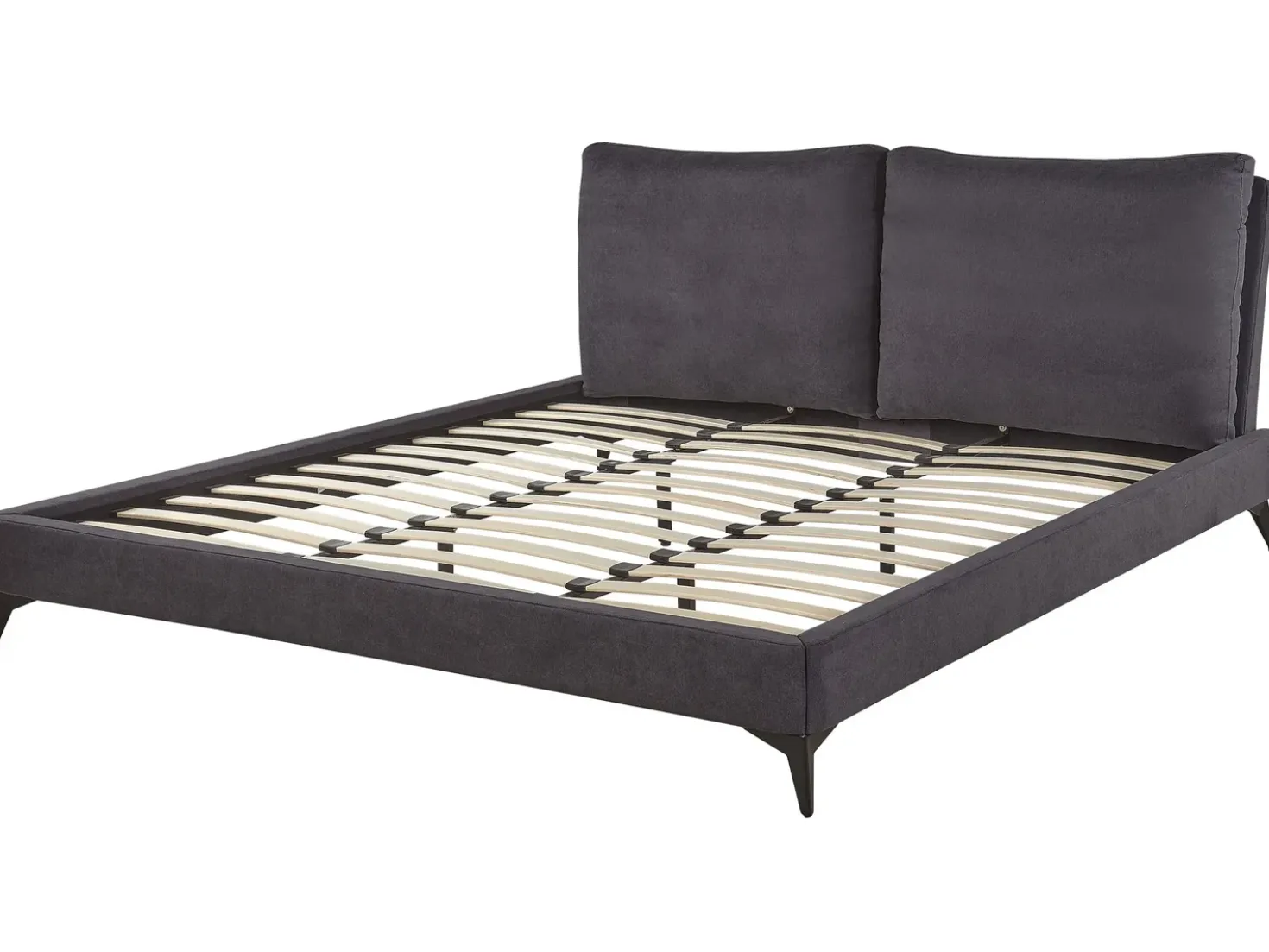 Letto Velluto MELLE 180 x 200 cm Grigio scuro