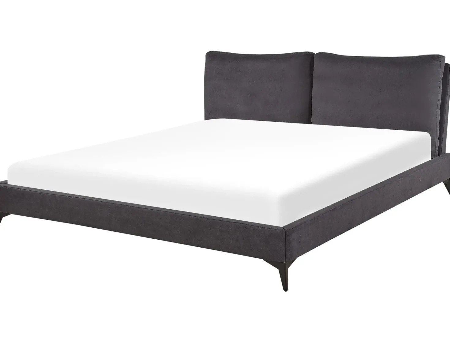 Letto Velluto MELLE 180 x 200 cm Grigio scuro