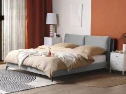 Letto Velluto MELLE 180 x 200 cm Grigio