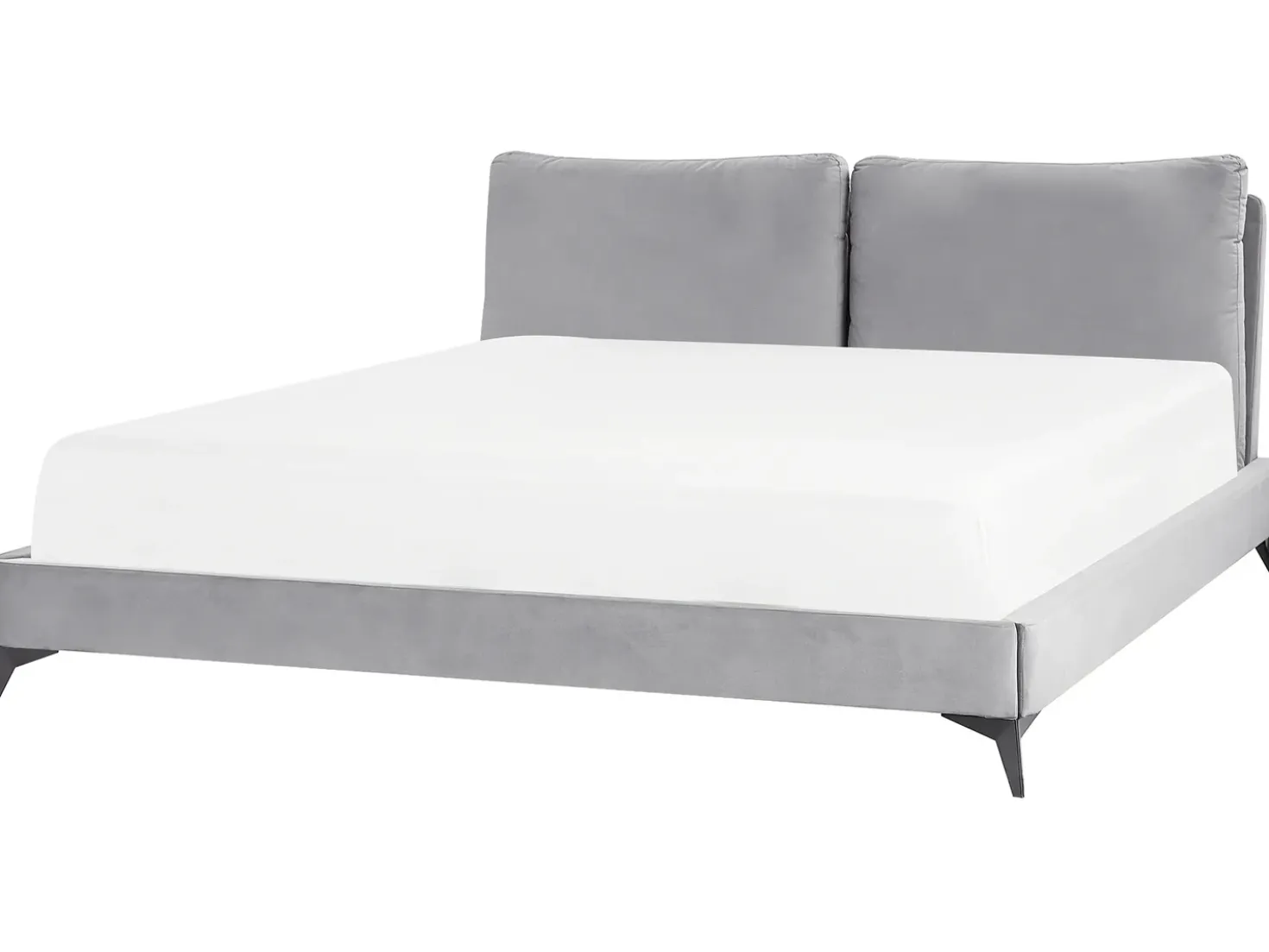 Letto Velluto MELLE 180 x 200 cm Grigio