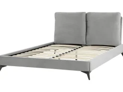 Letto Velluto MELLE 140 x 200 cm Grigio