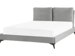 Letto Velluto MELLE 140 x 200 cm Grigio