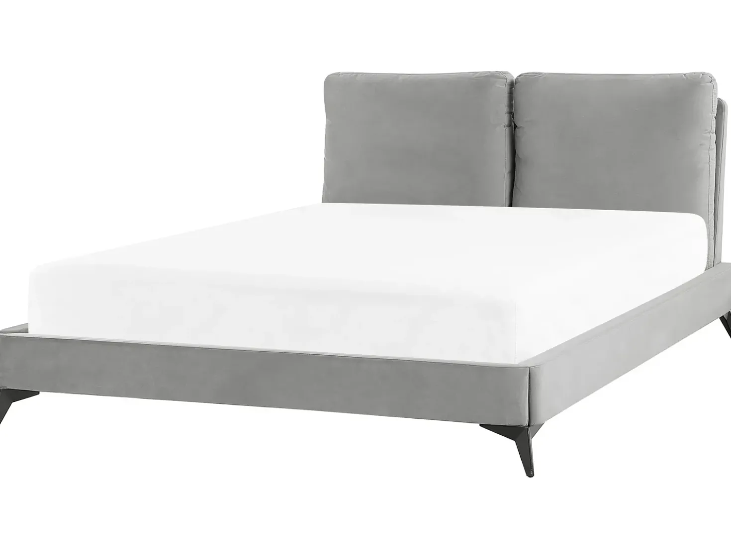 Letto Velluto MELLE 140 x 200 cm Grigio