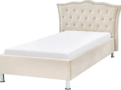 Letto Velluto METZ 90 x 200 cm Beige