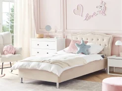 Letto Velluto METZ 90 x 200 cm Beige