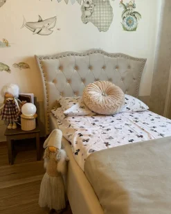 Letto Velluto METZ 90 x 200 cm Beige