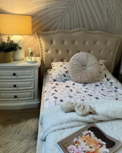 Letto Velluto METZ 90 x 200 cm Beige