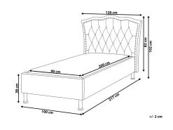 Letto Velluto METZ 90 x 200 cm Beige
