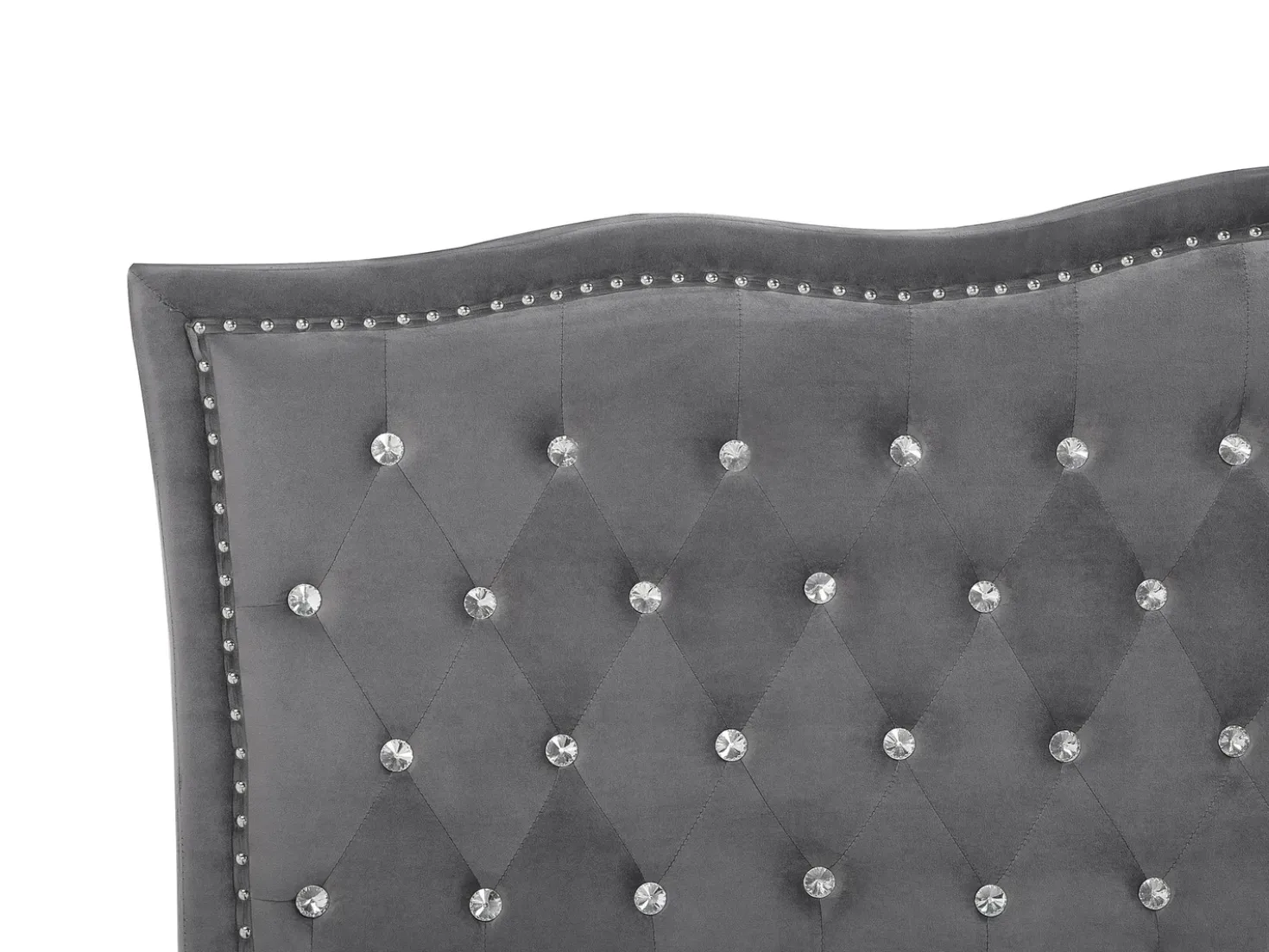 Letto Velluto METZ 180 x 200 cm Grigio scuro