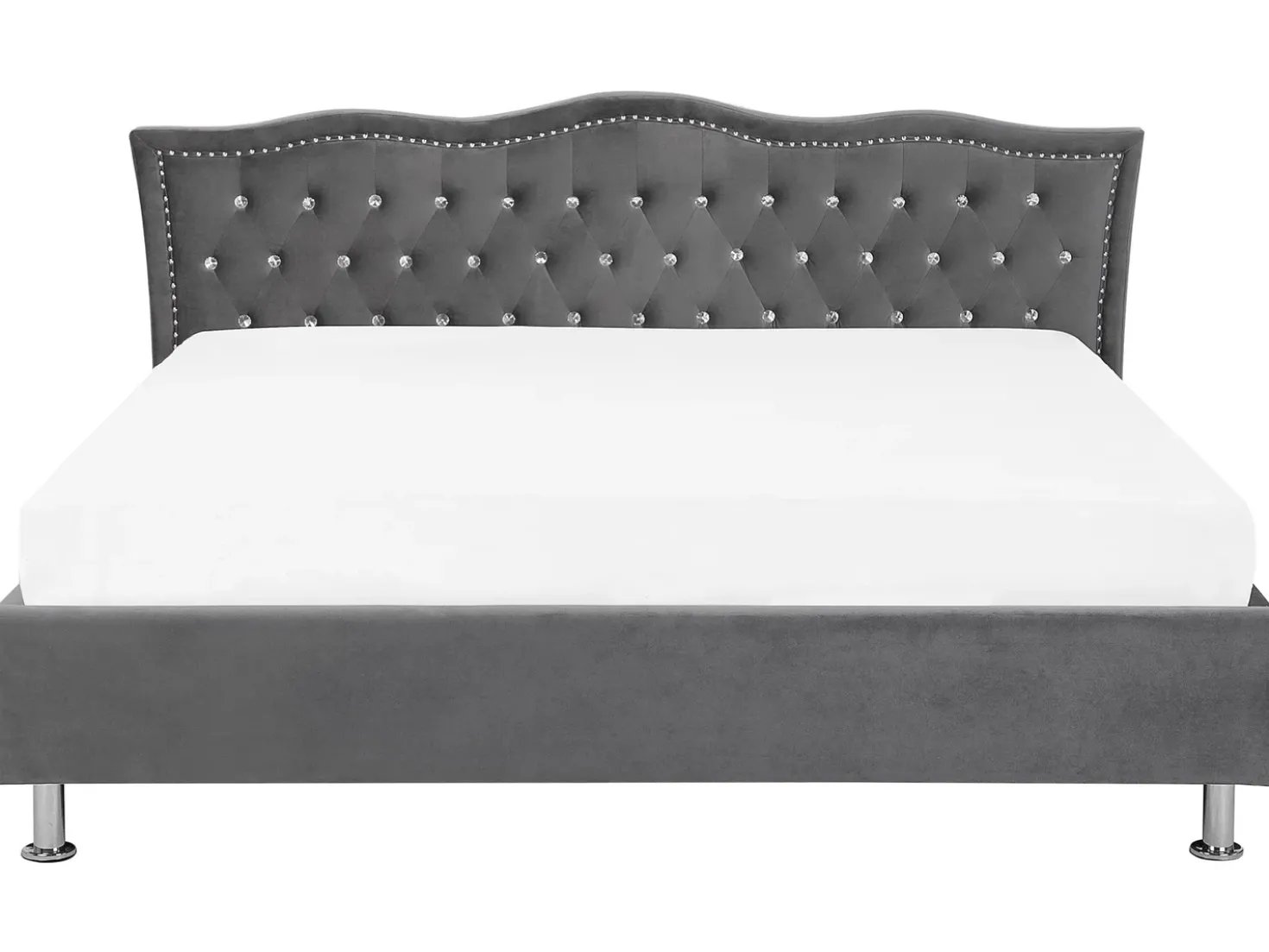 Letto Velluto METZ 180 x 200 cm Grigio scuro