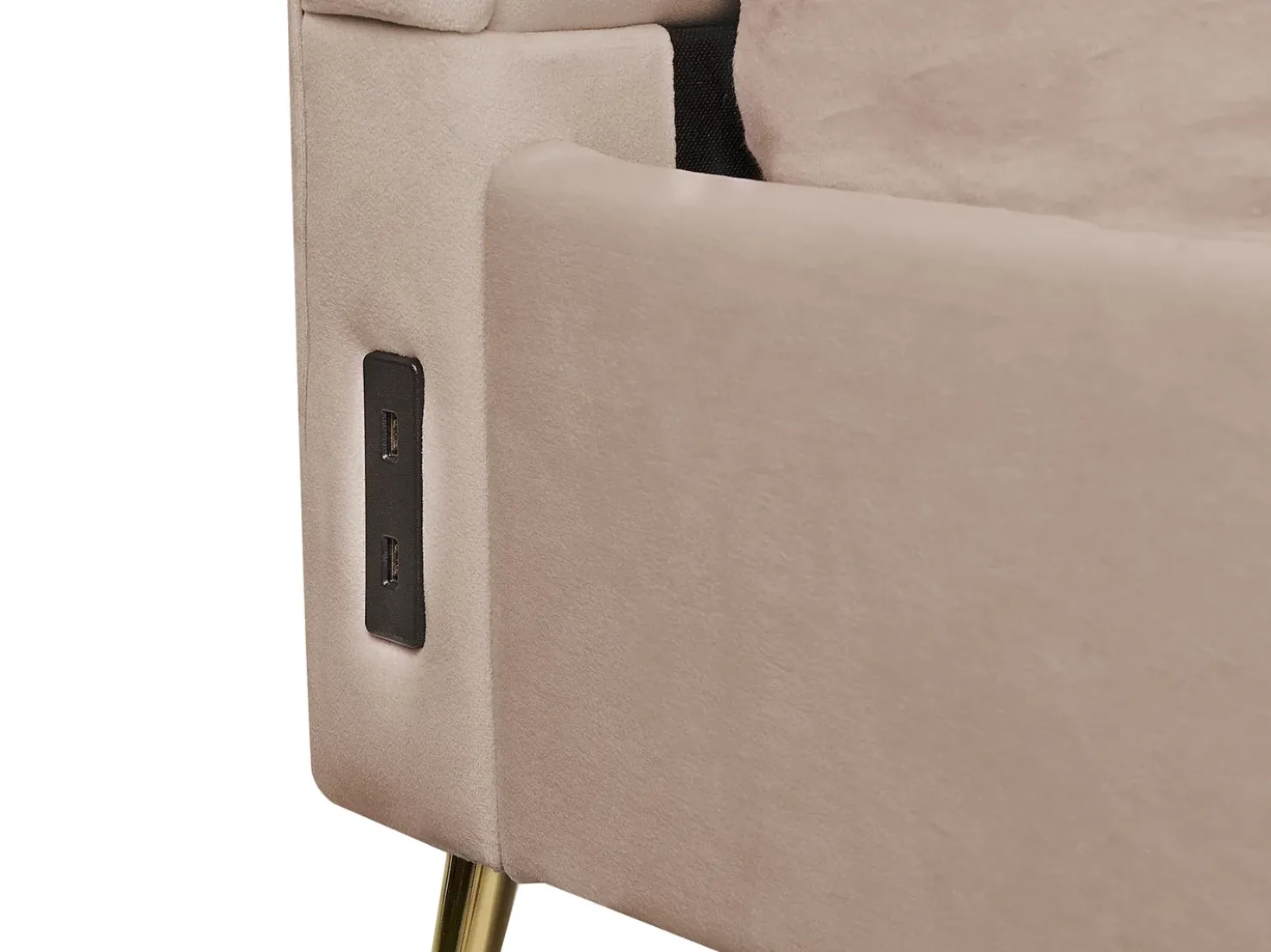 Letto Velluto MIRIBEL 160 x 200 cm Tortora