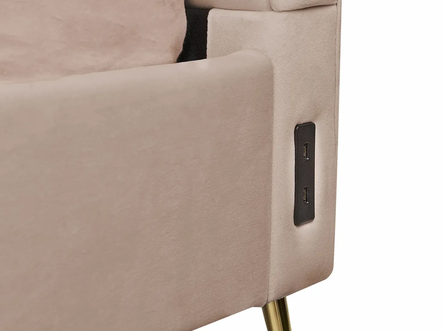 Letto Velluto MIRIBEL 160 x 200 cm Tortora