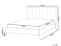 Letto Velluto MIRIBEL 160 x 200 cm Tortora