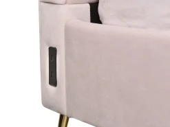 Letto Velluto MIRIBEL 140 x 200 cm Rosa pastello