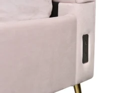Letto Velluto MIRIBEL 140 x 200 cm Rosa pastello