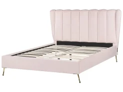 Letto Velluto MIRIBEL 140 x 200 cm Rosa pastello