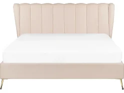 Letto Velluto MIRIBEL 160 x 200 cm Beige