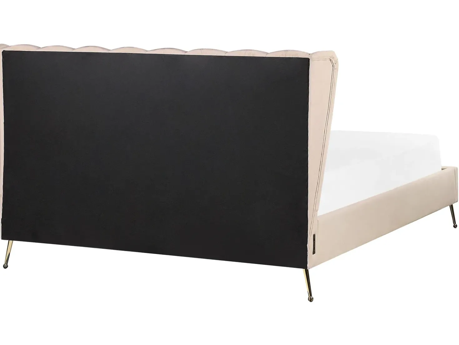 Letto Velluto MIRIBEL 160 x 200 cm Beige