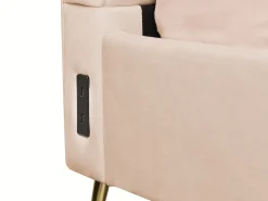 Letto Velluto MIRIBEL 160 x 200 cm Beige