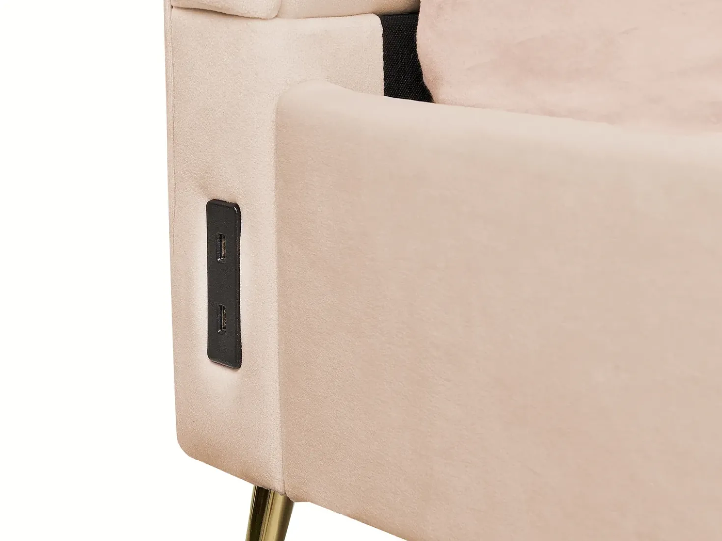 Letto Velluto MIRIBEL 160 x 200 cm Beige