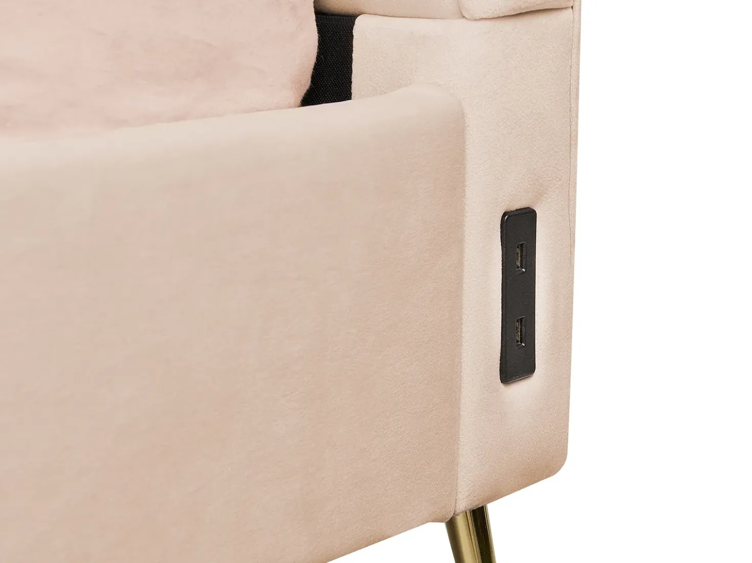 Letto Velluto MIRIBEL 160 x 200 cm Beige