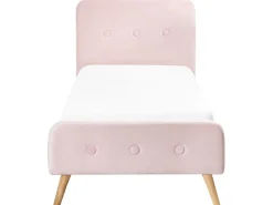 Letto Velluto RENNES 90 x 200 cm Rosa pastello