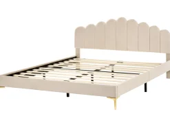 Letto Velluto SAUVIAN 180 x 200 cm Beige
