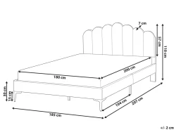 Letto Velluto SAUVIAN 180 x 200 cm Beige