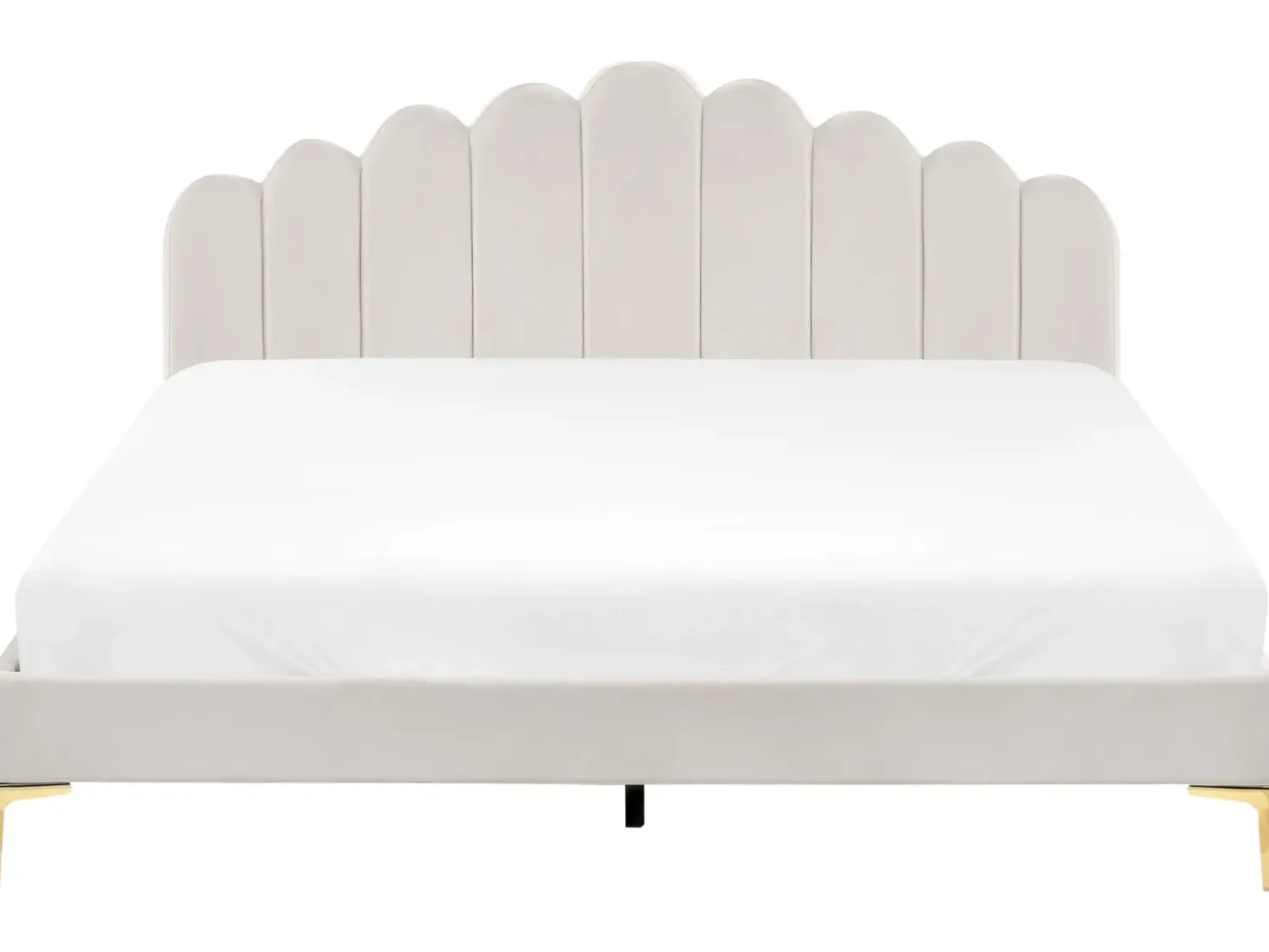 Letto Velluto SAUVIAN 180 x 200 cm Bianco sporco