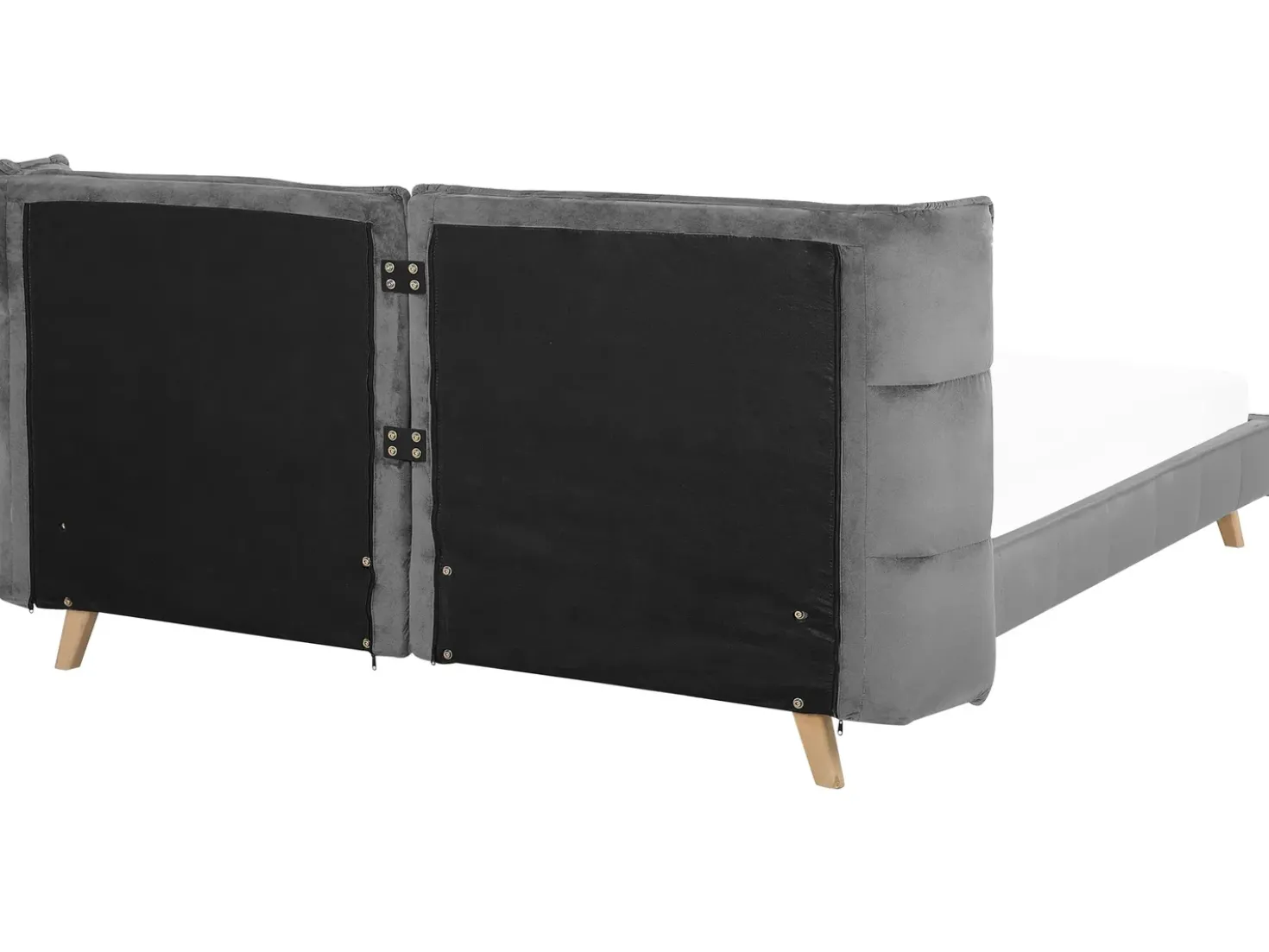 Letto Velluto SENLIS 180 x 200 cm Grigio