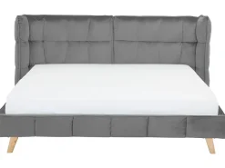 Letto Velluto SENLIS 180 x 200 cm Grigio