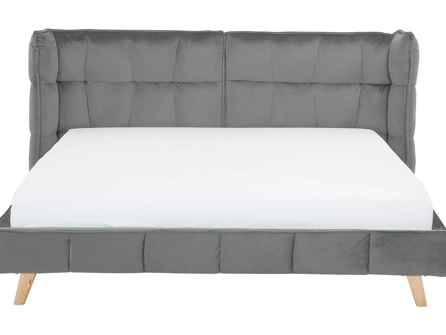 Letto Velluto SENLIS 180 x 200 cm Grigio