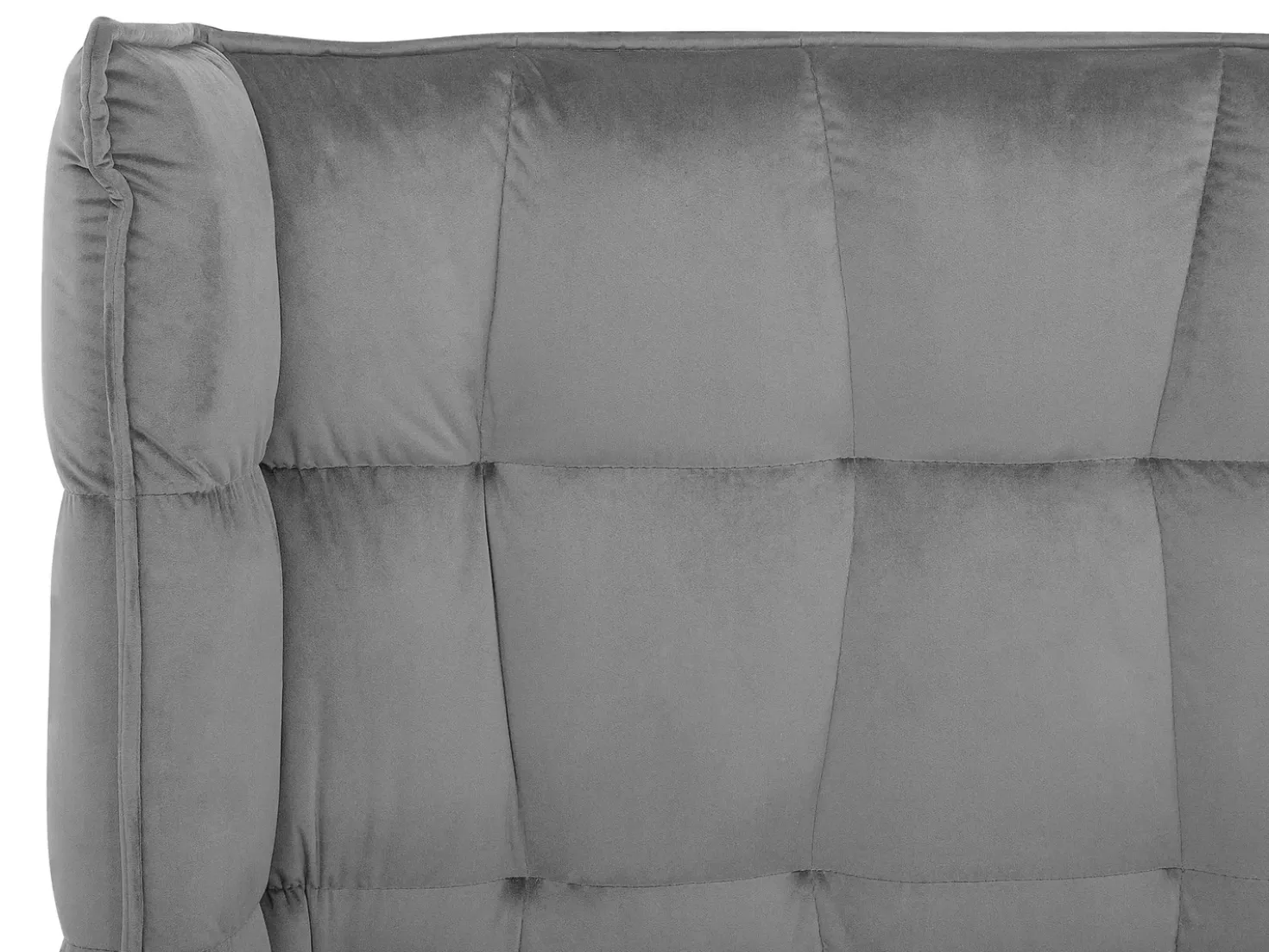 Letto Velluto SENLIS 180 x 200 cm Grigio
